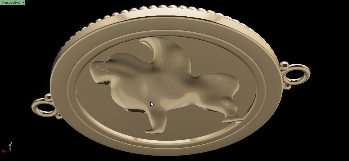 Ancient lion pendant 3D print model_18