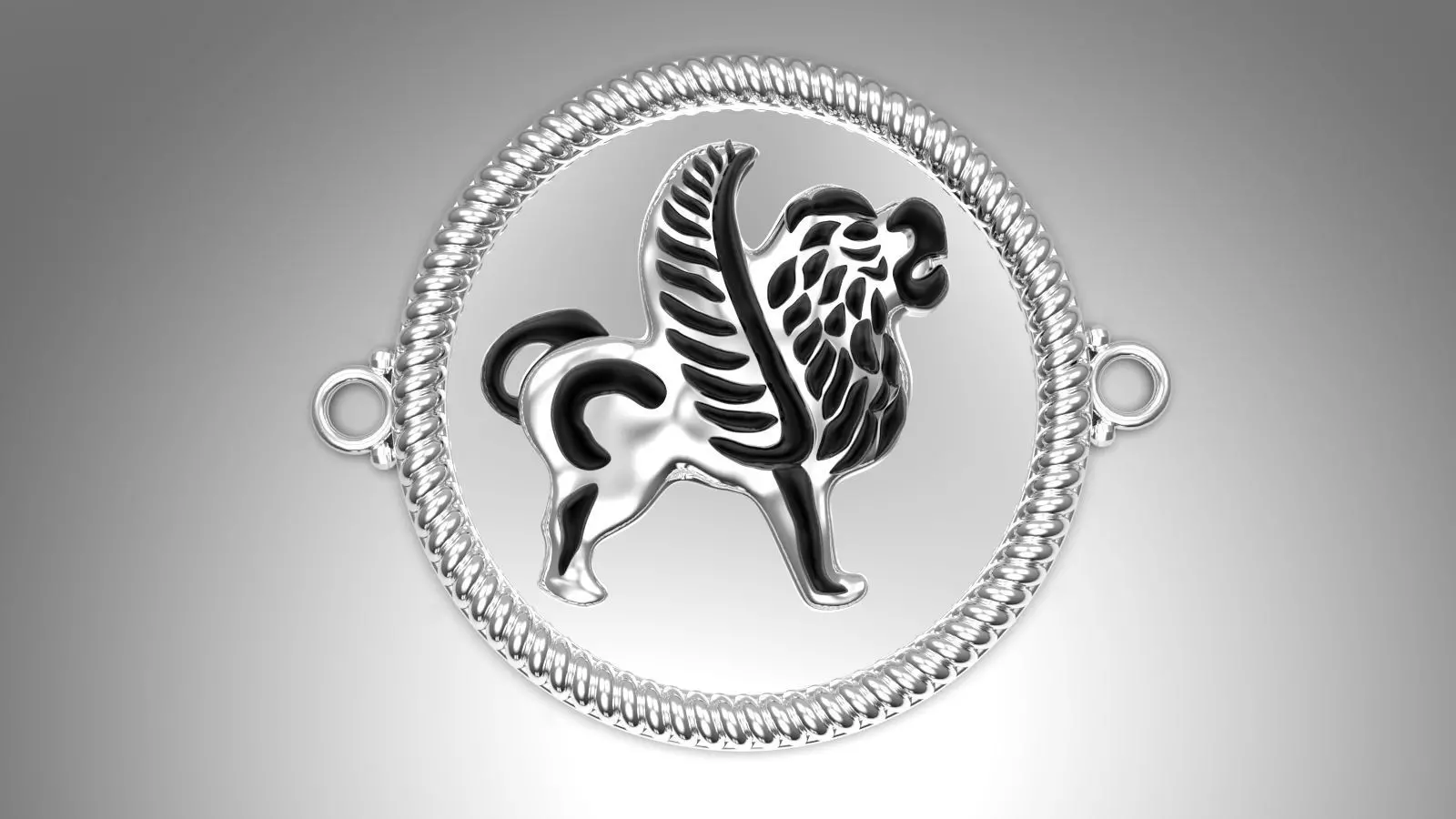 Ancient lion pendant 3D print model_0