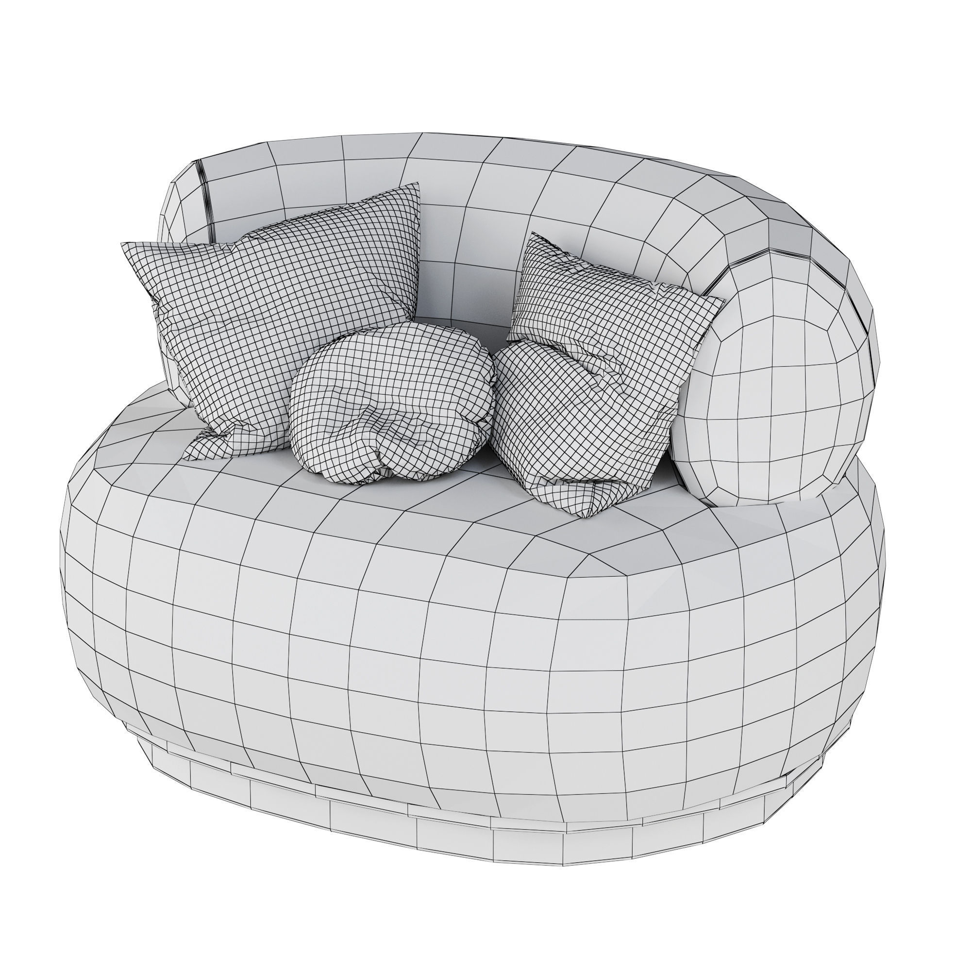 Split Armchairs two kinds 3D model_6