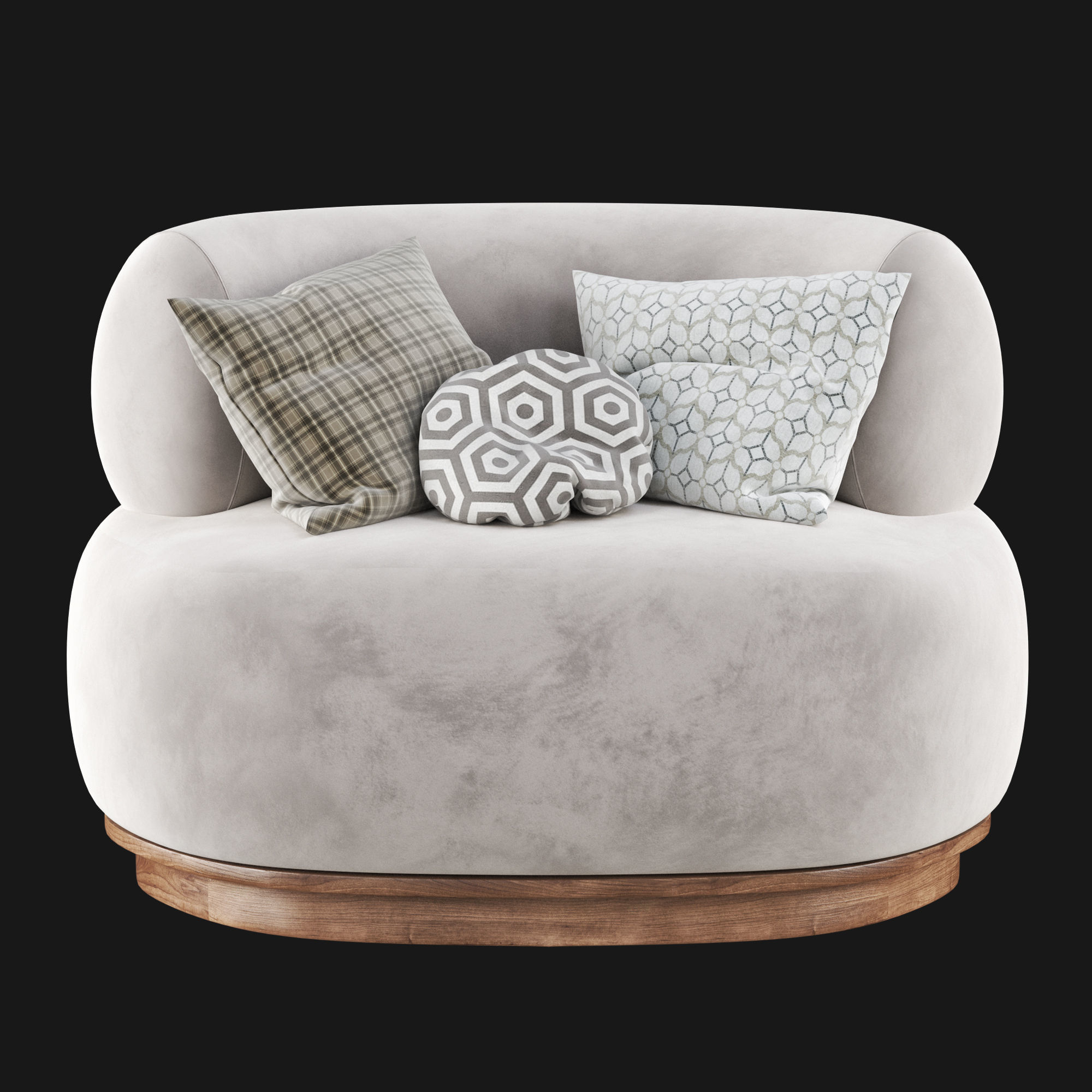 Split Armchairs two kinds 3D model_1