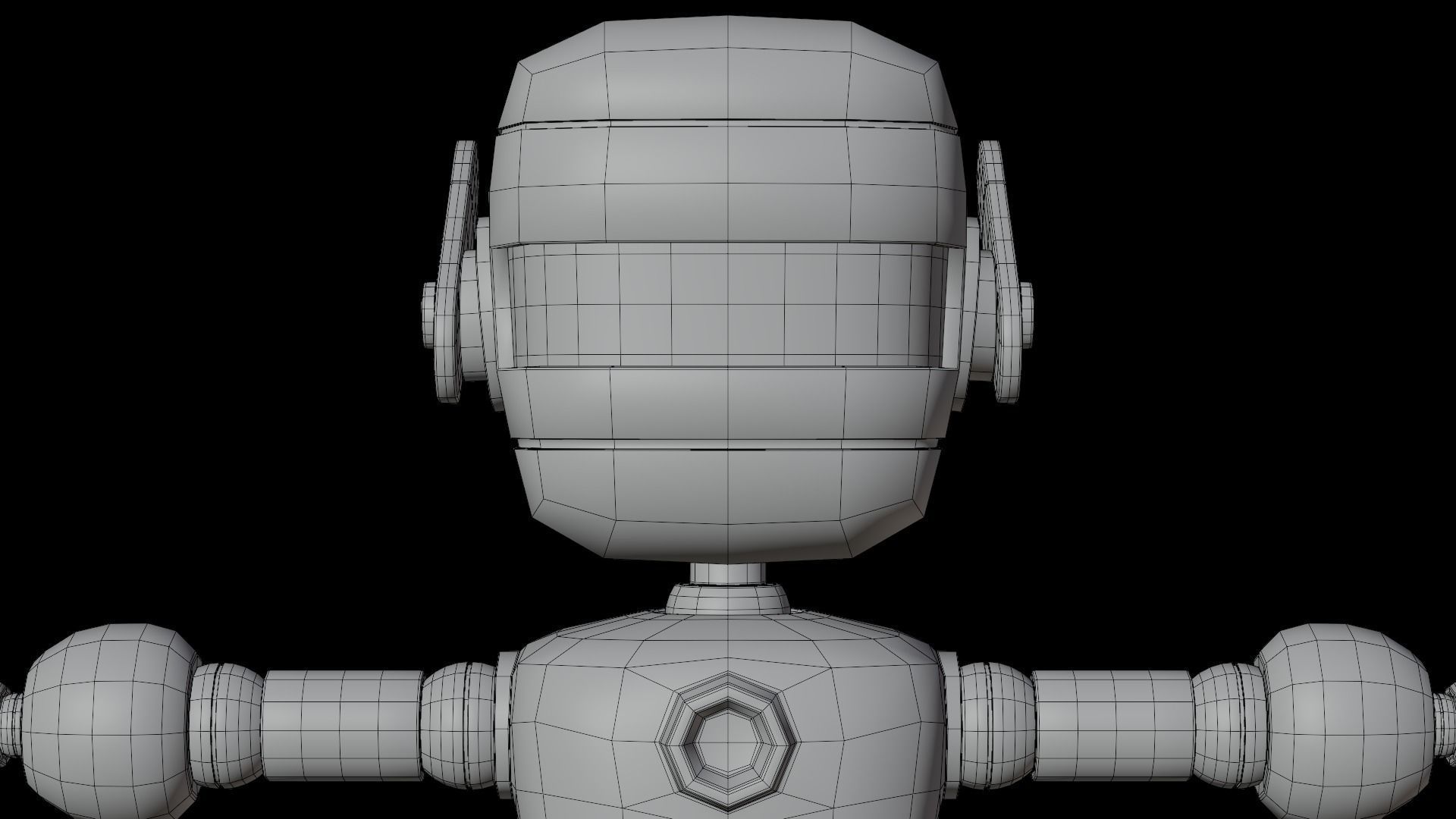 Simple Cute Cartoon Robot Character 3d Model 3D model_6