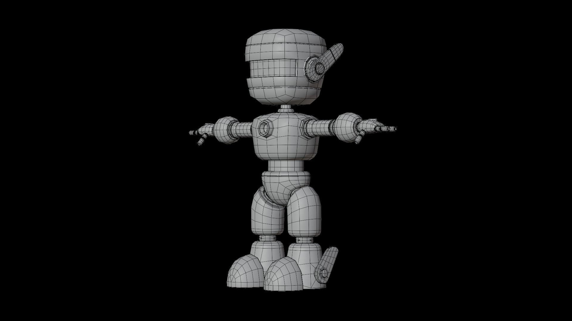 Simple Cute Cartoon Robot Character 3d Model 3D model_8