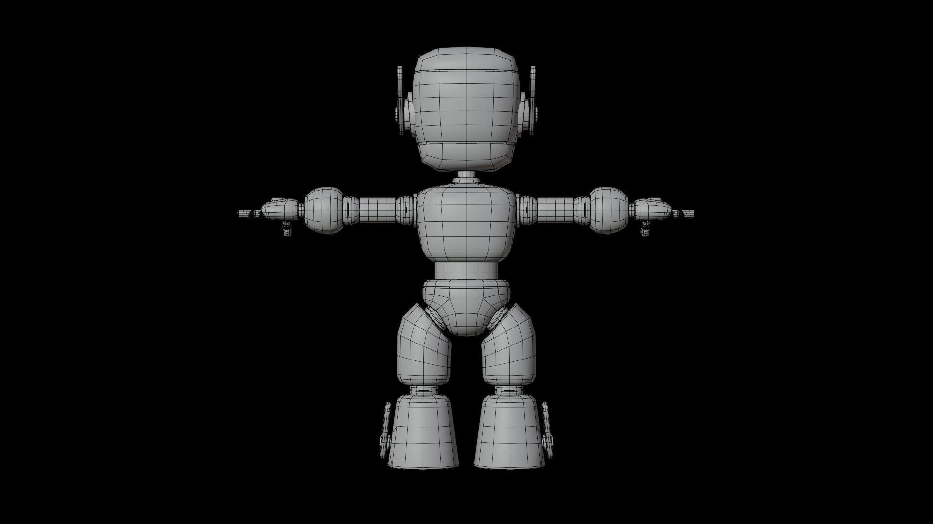 Simple Cute Cartoon Robot Character 3d Model 3D model_11