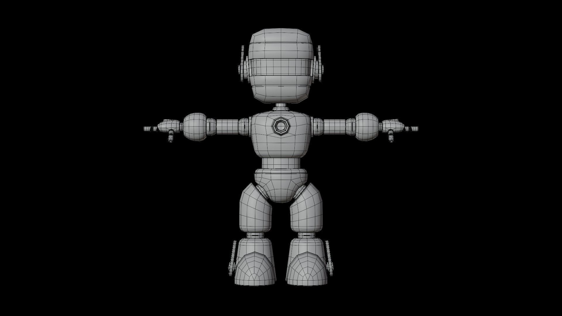 Simple Cute Cartoon Robot Character 3d Model 3D model_5