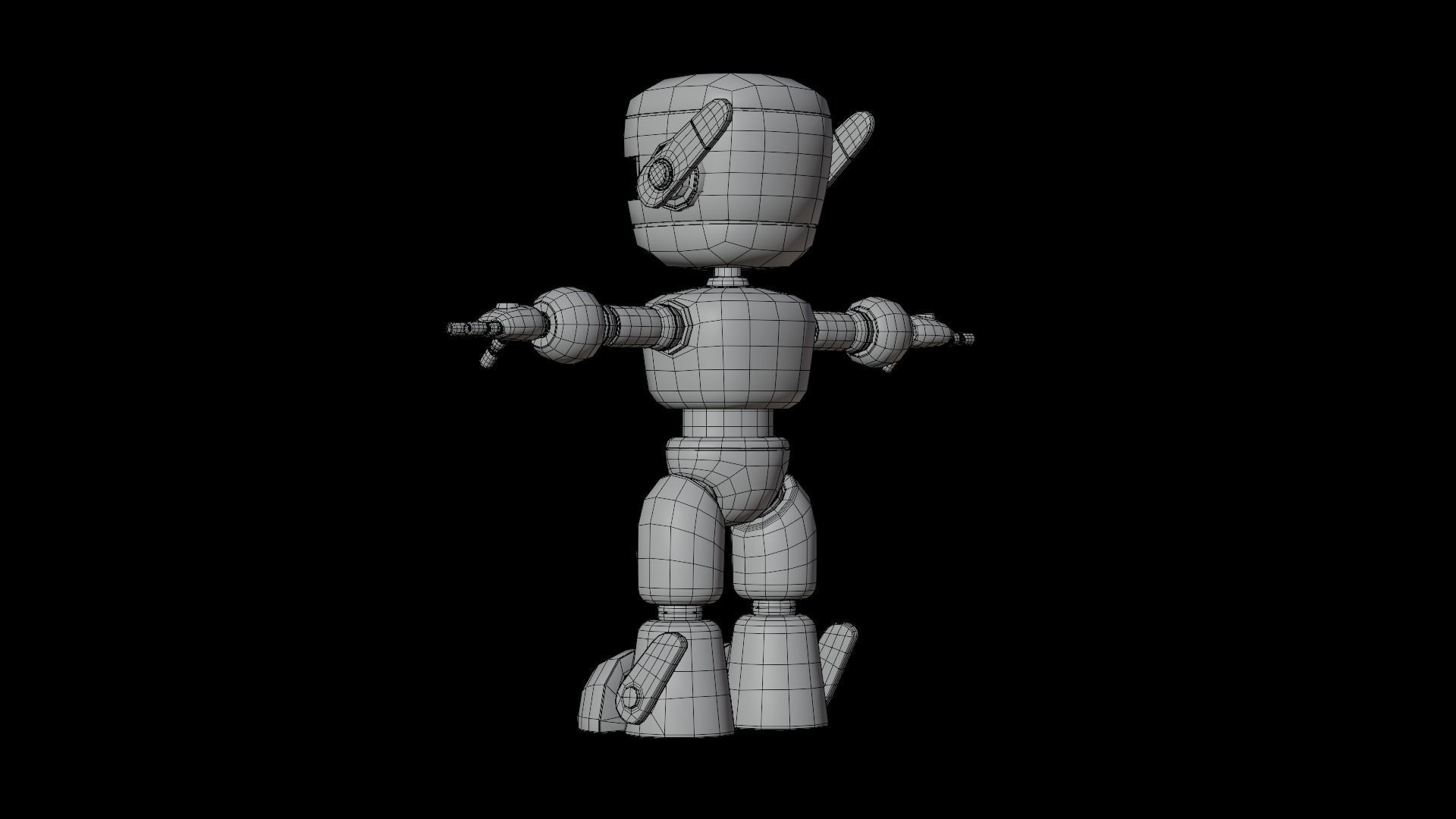 Simple Cute Cartoon Robot Character 3d Model 3D model_10