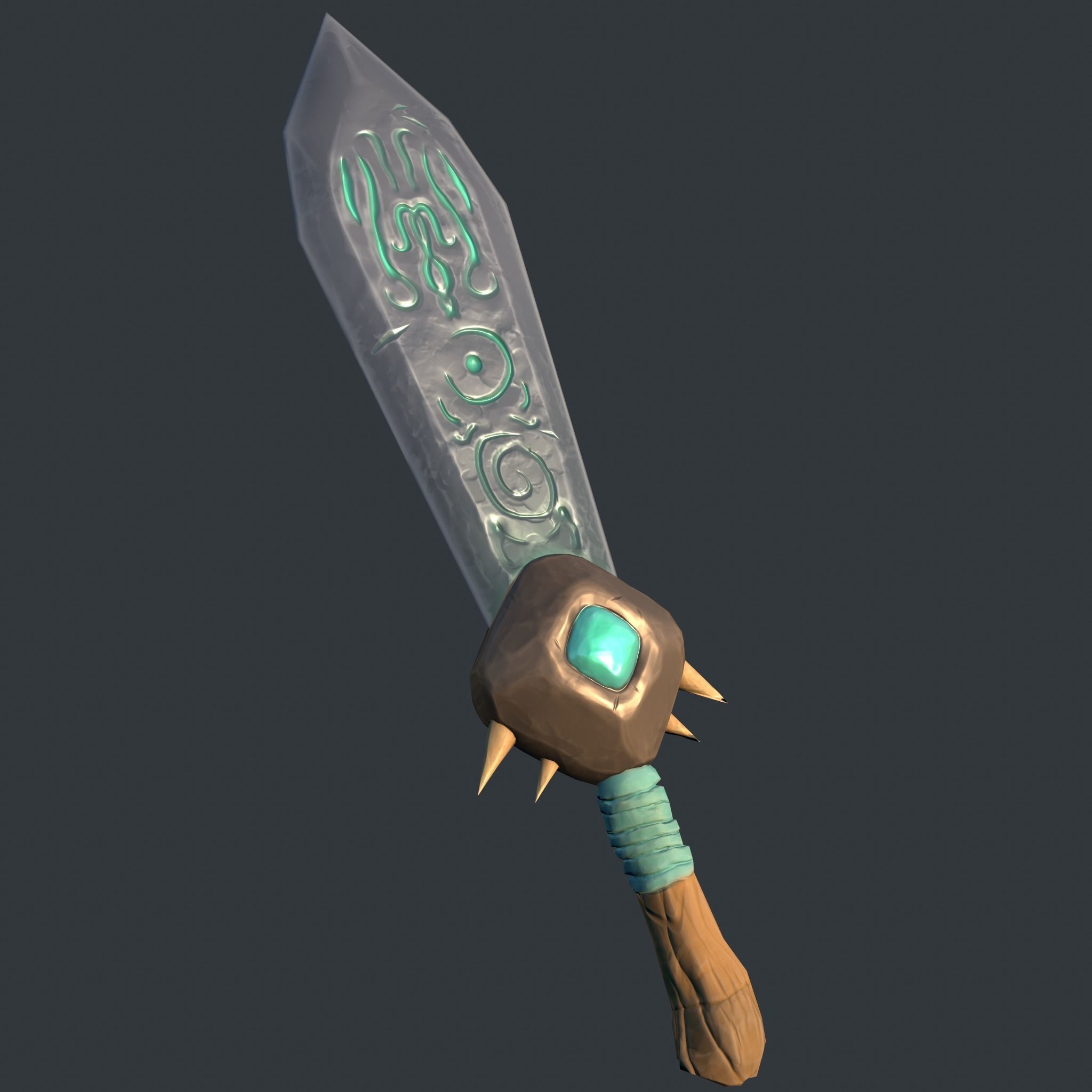 Stylized dagger Low-poly 3D model_2