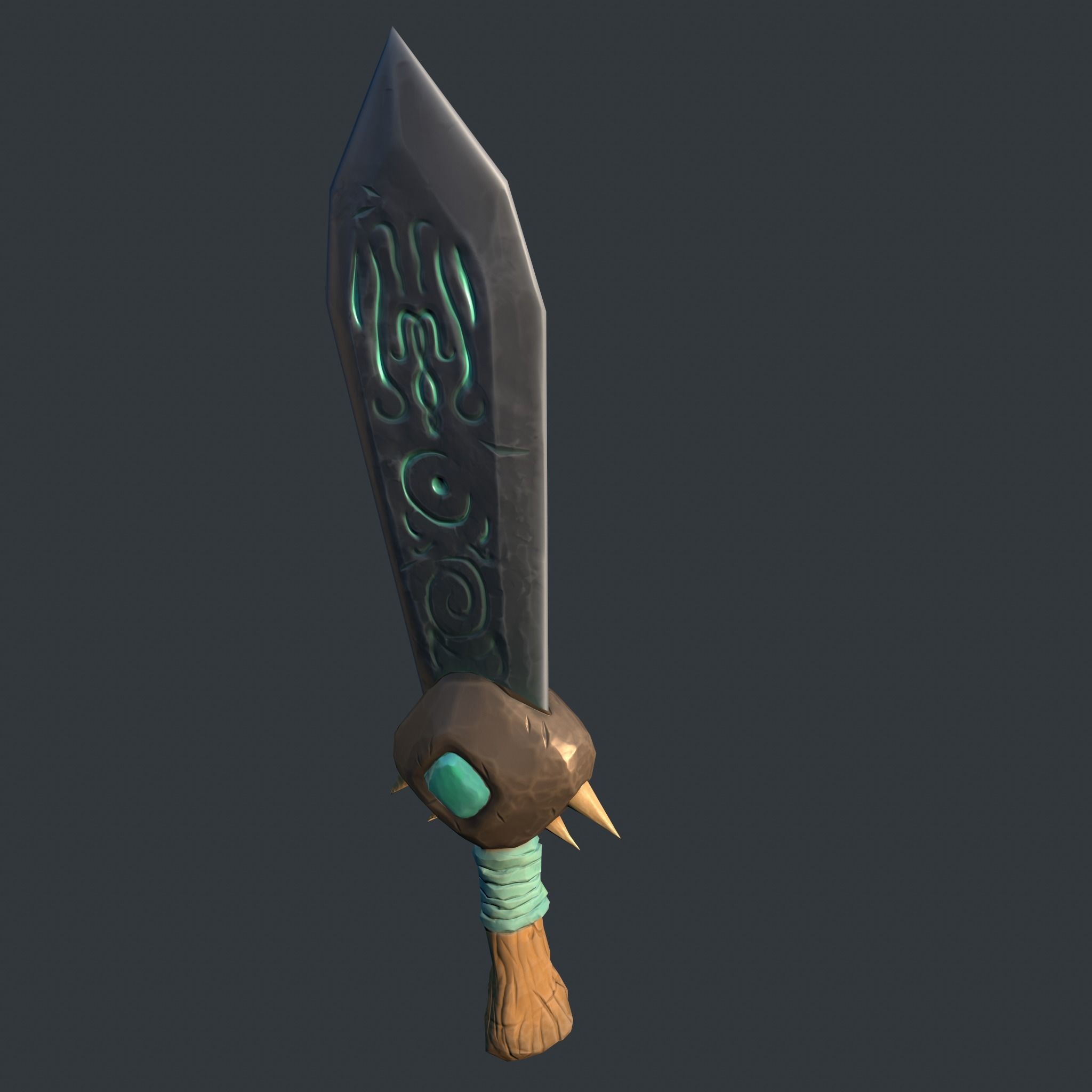 Stylized dagger Low-poly 3D model_3