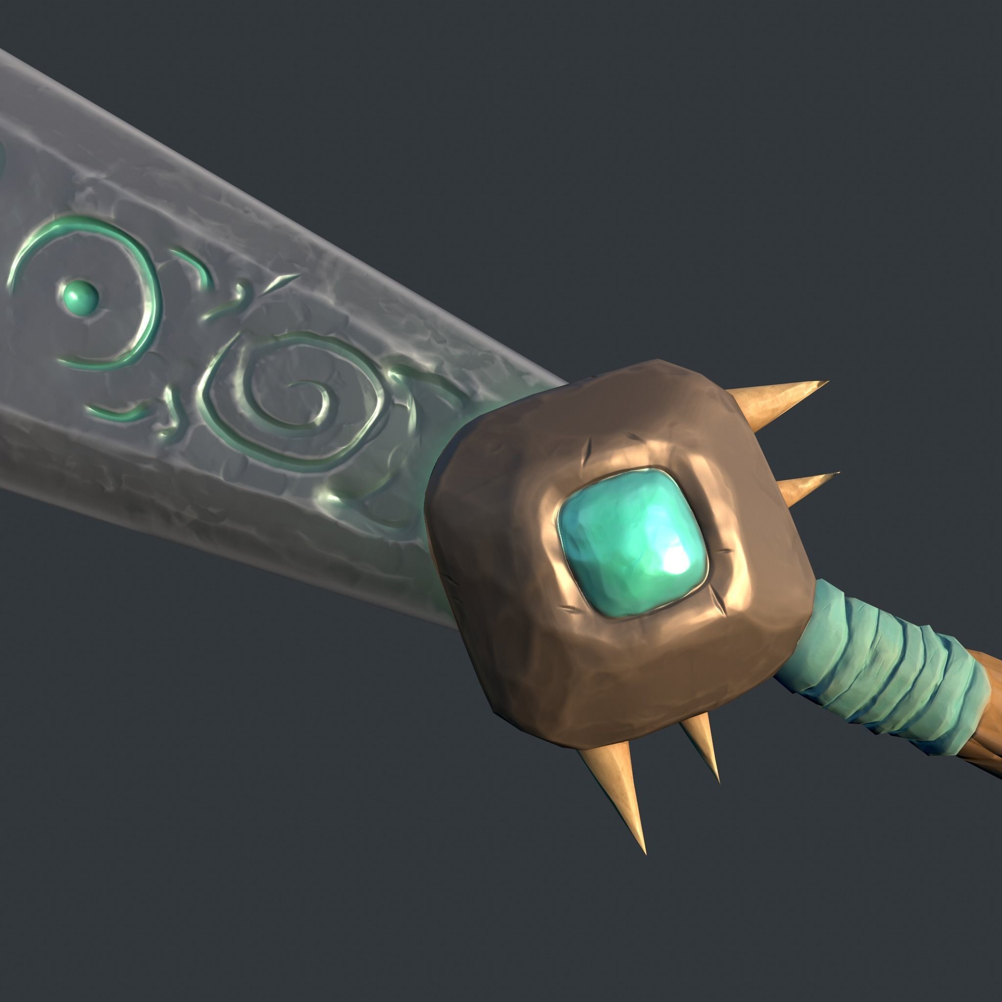 Stylized dagger Low-poly 3D model_4