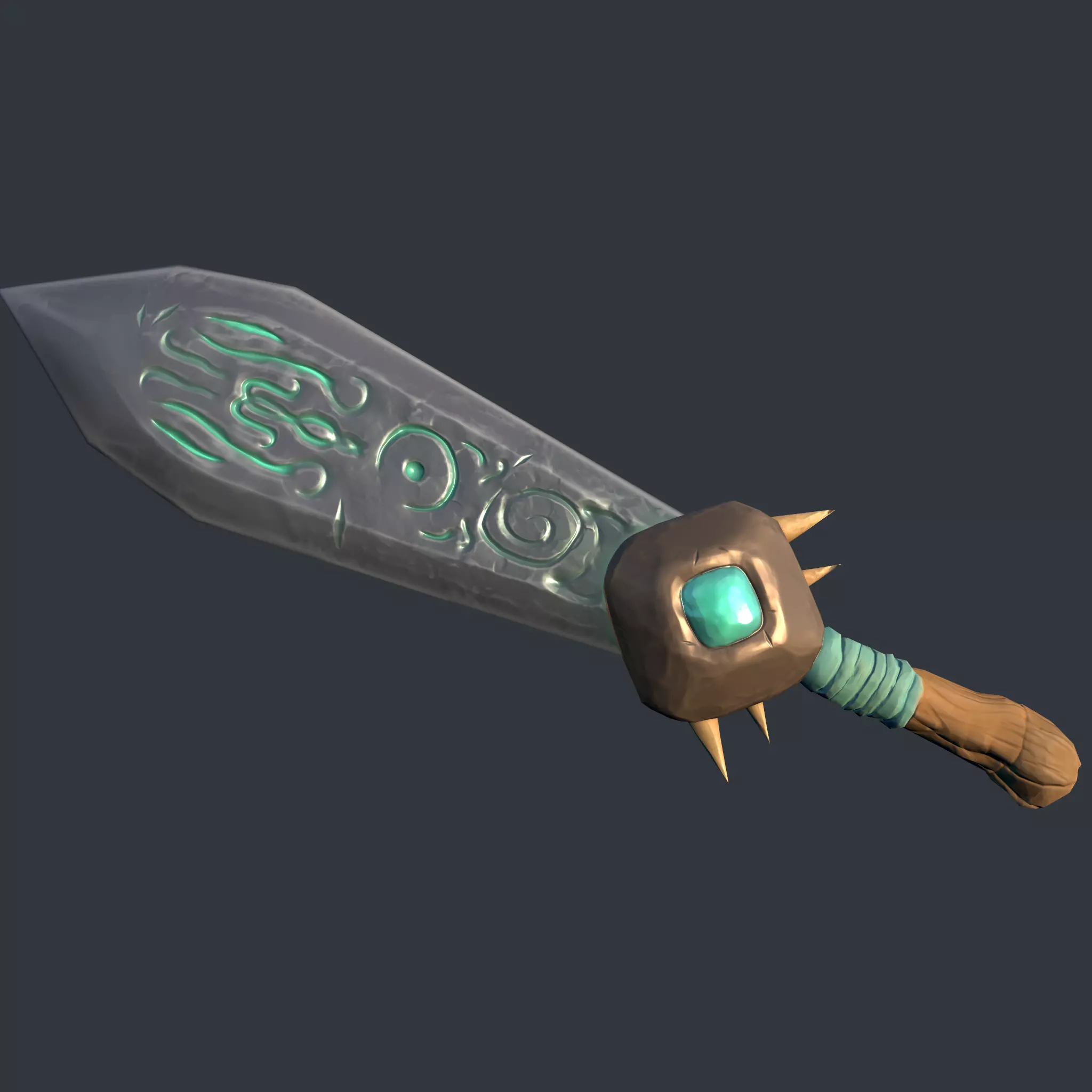 Stylized dagger Low-poly 3D model_0