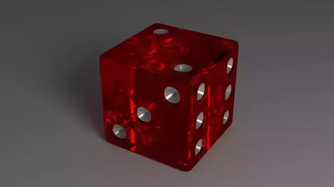 Colorful Dice Low-poly 3D model