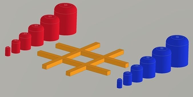 Tic-tac-toe game of 3D print model