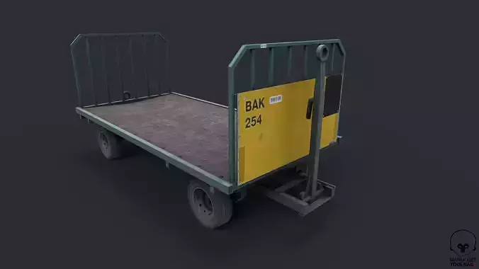 Airport Luggage cart Low poly model