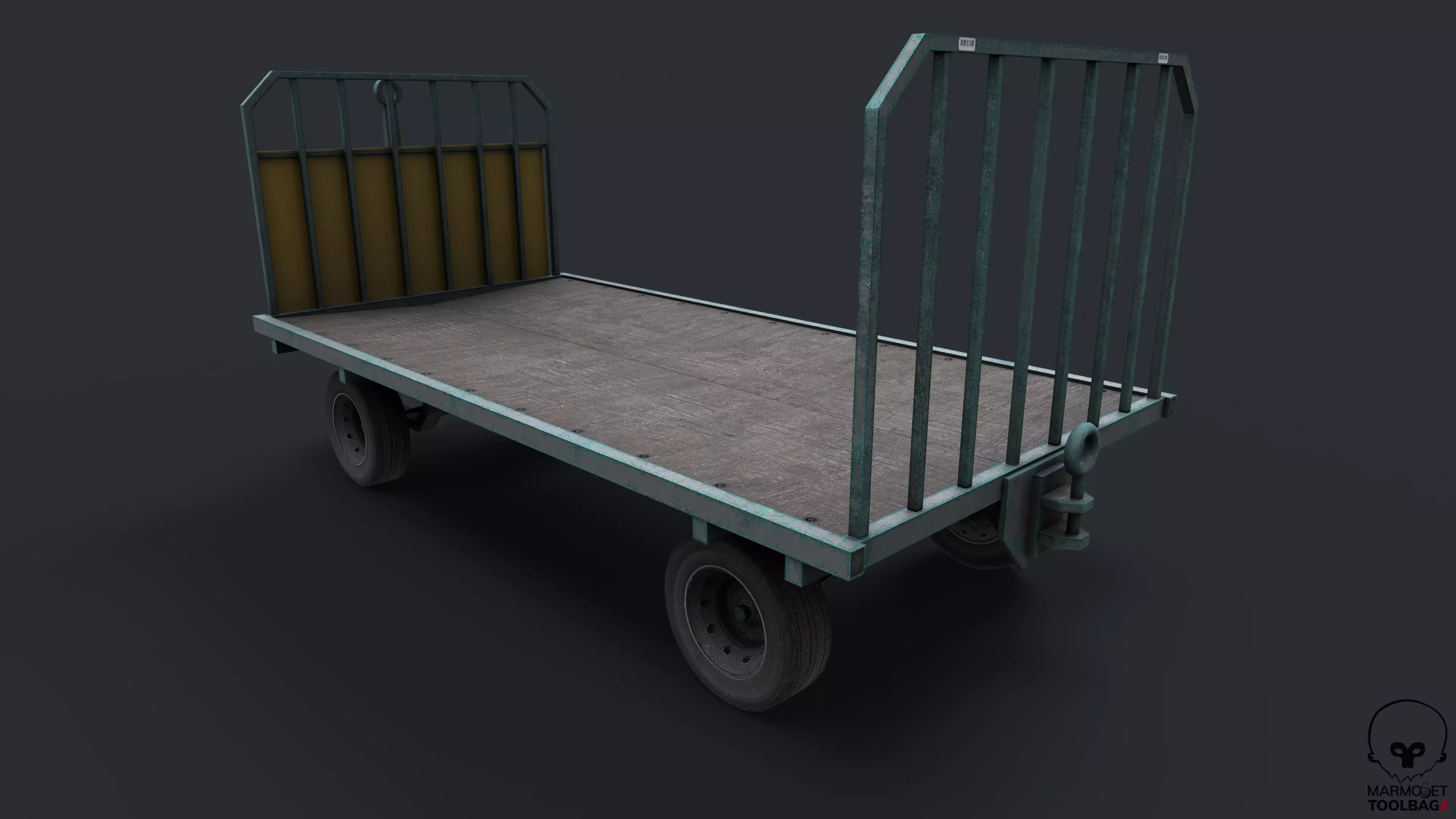 Airport Luggage cart Low poly model Low-poly 3D model