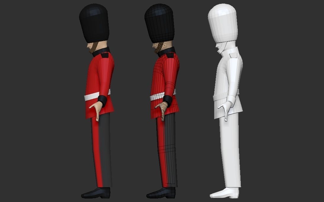 Low-Poly Queens Guard 3D Model Low-poly 3D model_2