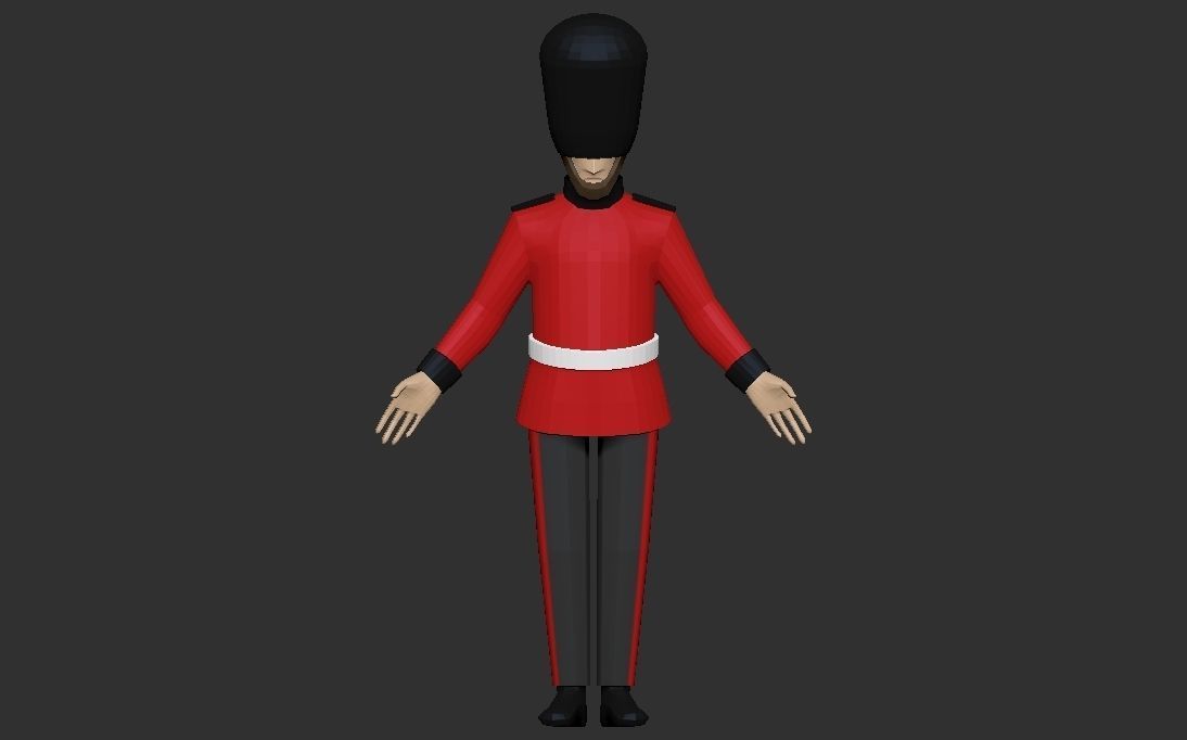 Low-Poly Queens Guard 3D Model Low-poly 3D model_3