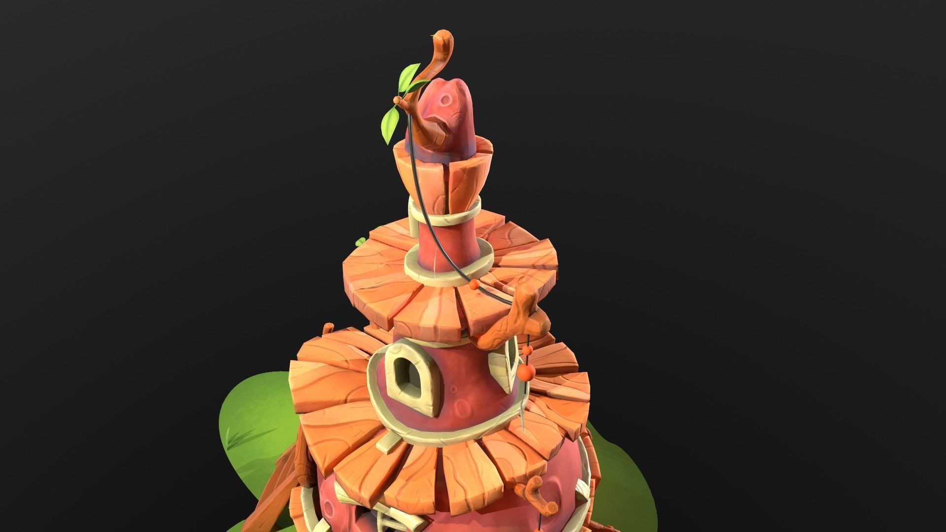 Fantasy House Low-poly 3D model_4