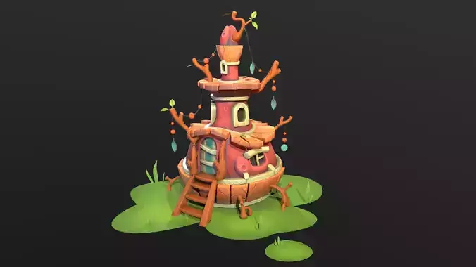 Fantasy House Low-poly 3D model