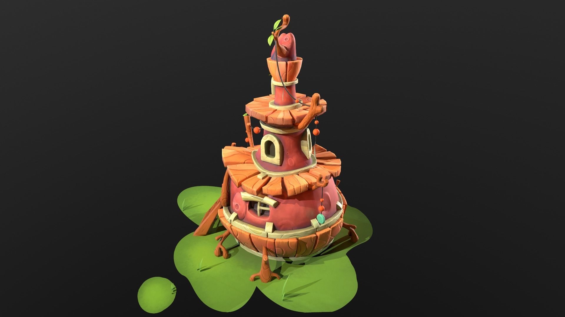 Fantasy House Low-poly 3D model_5