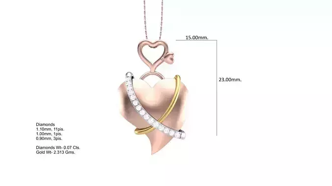 WOMEN HEART PENDANT   3DM   CAD   RENDERING  IMAGE  STL  DETAILS
