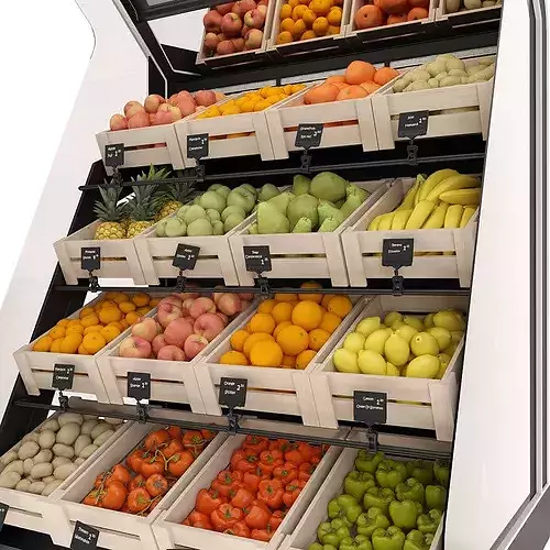 Shelves with products 3D model 6