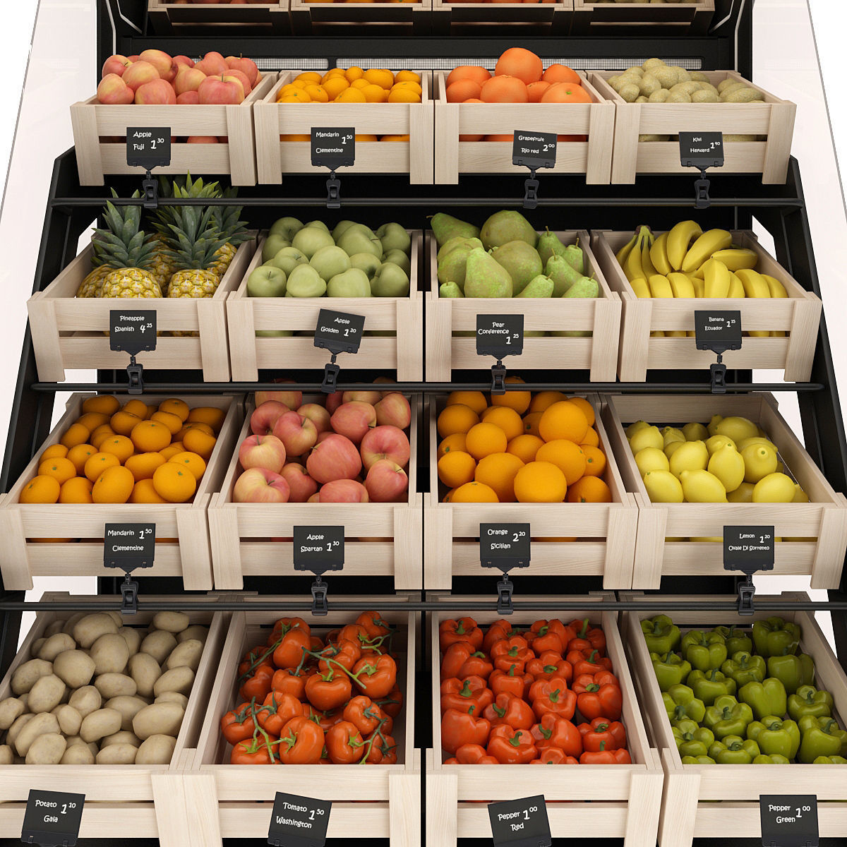 Shelves with products 3D model_7