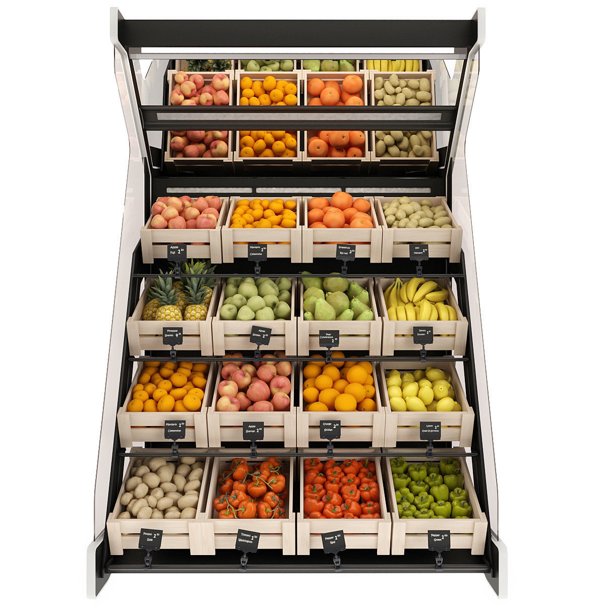 Shelves with products 3D model_1