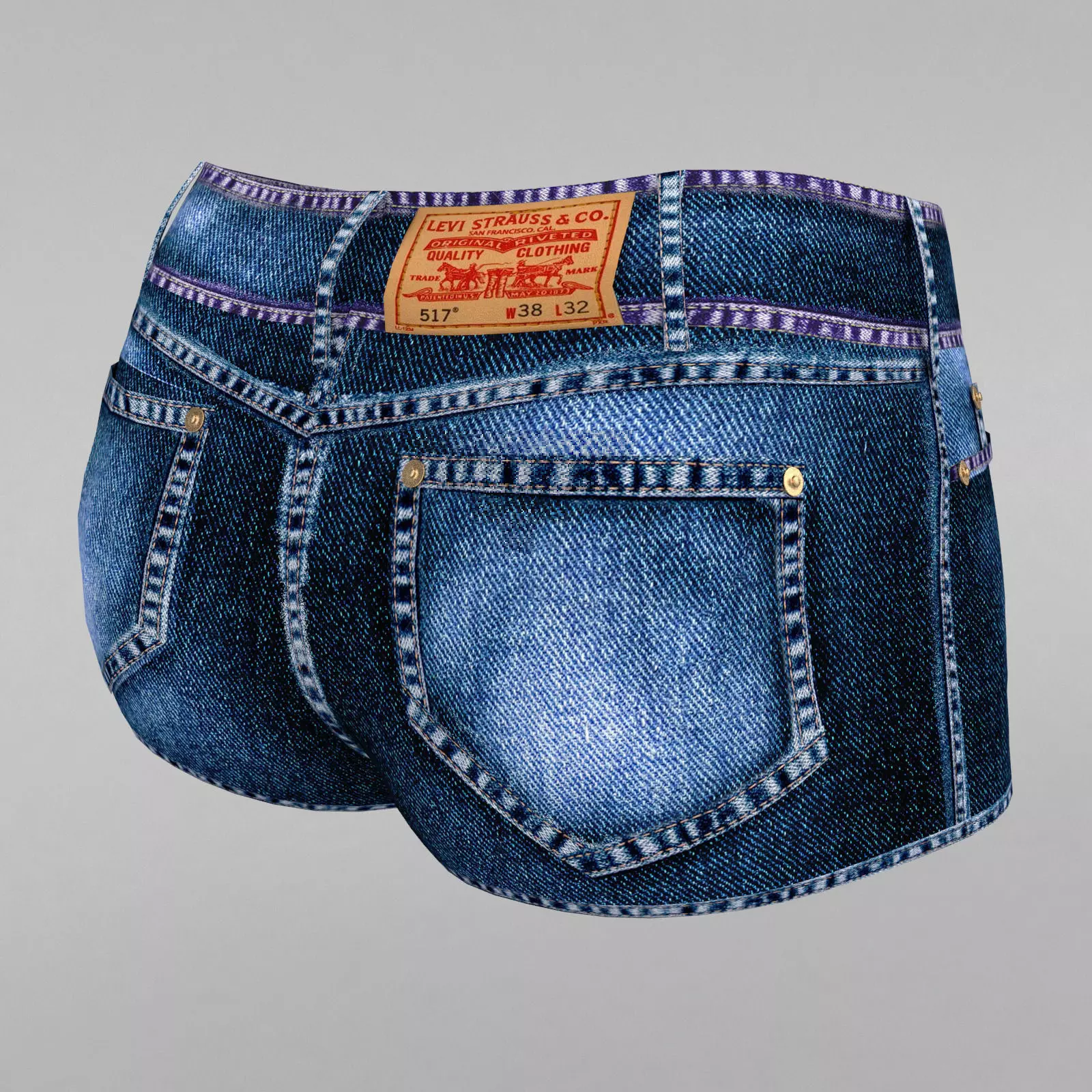 Jeans shorts 3D model_0