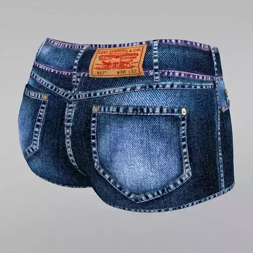 Jeans shorts 3D model