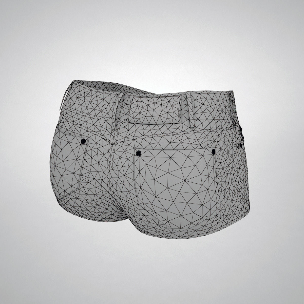 Jeans shorts 3D model_4