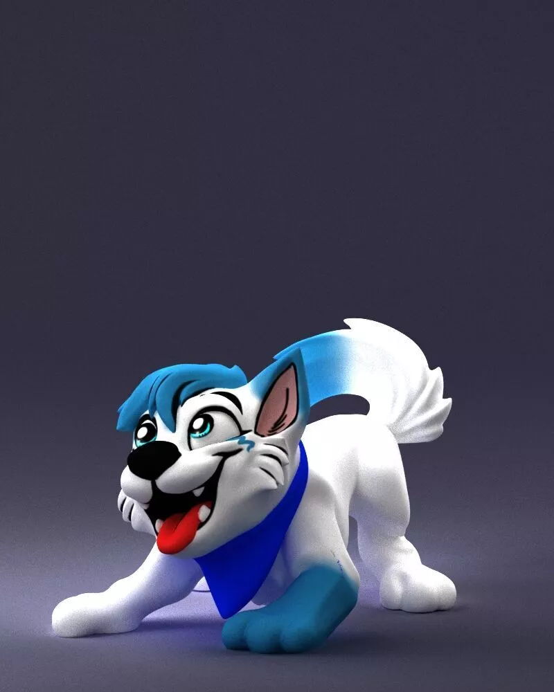 000099 Playful Cartoon Dog 1223 3dp Free 3D print model