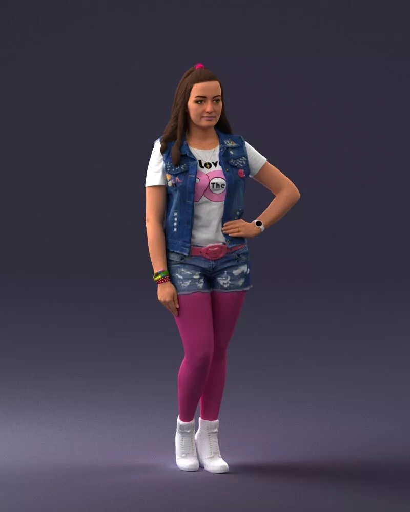 000067 Pink Leggings 0721 3D model