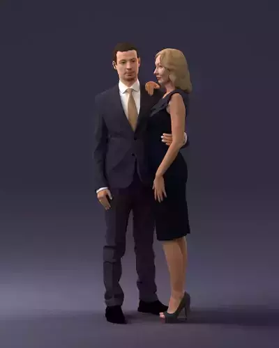 000102 Elegant Couple in Formal Attire 0109 3dp