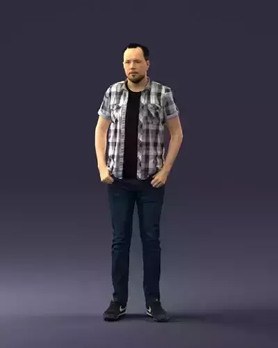 Man in plaid shirt 1202 3D Print Ready 3D print model
