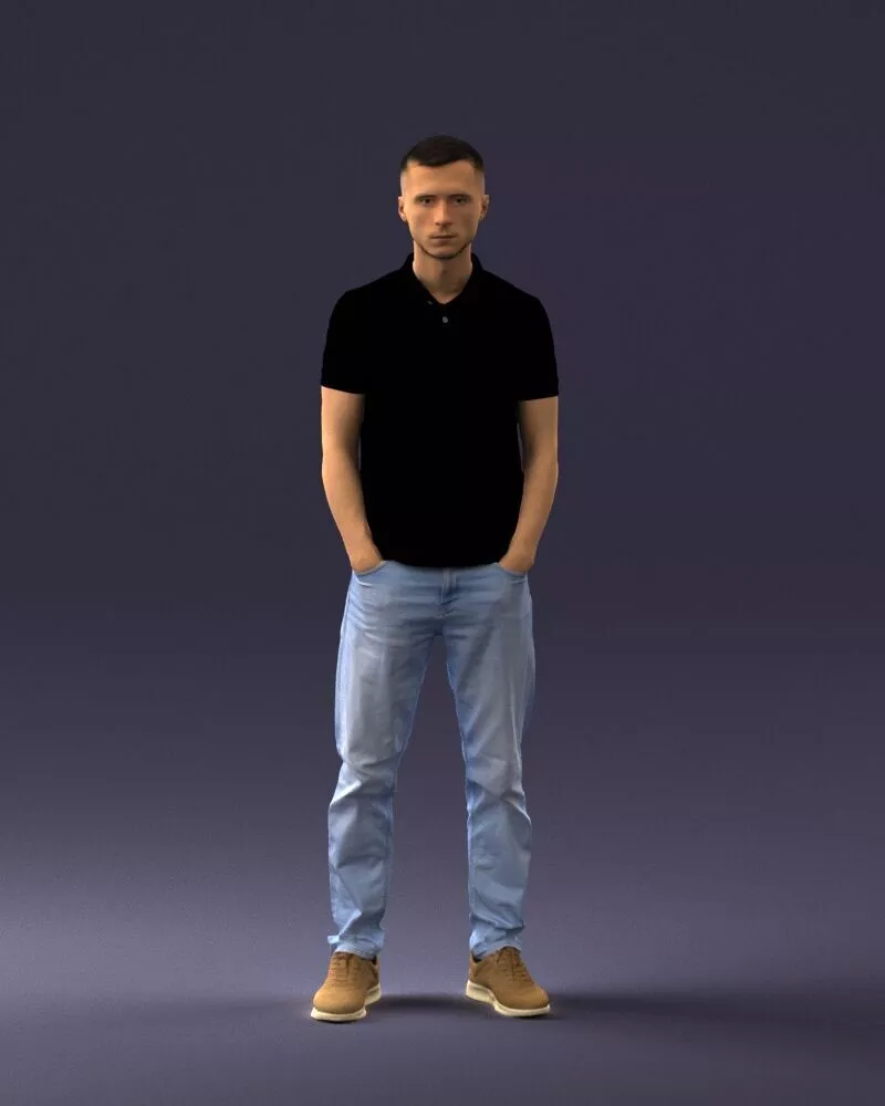 000329 Young Man in Casual Outfit 1226 3D Print Figure 3D print model