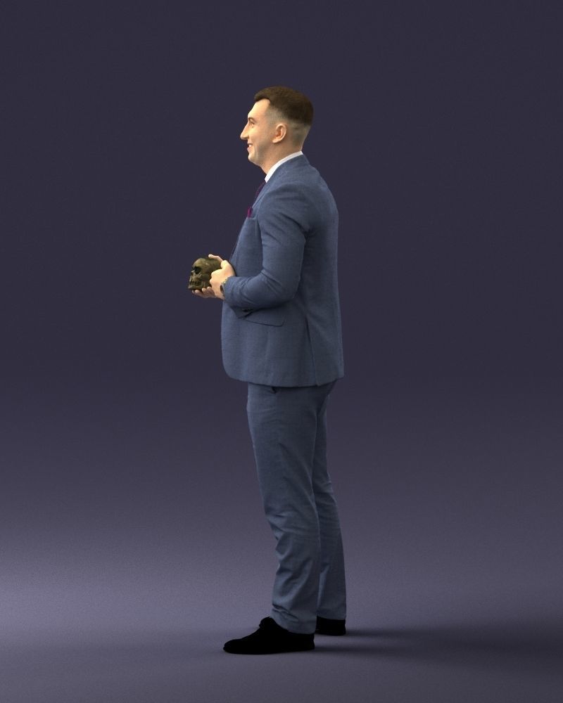 000288 Businessman with Skull Professional Character 0905 3dp 3D print model_25