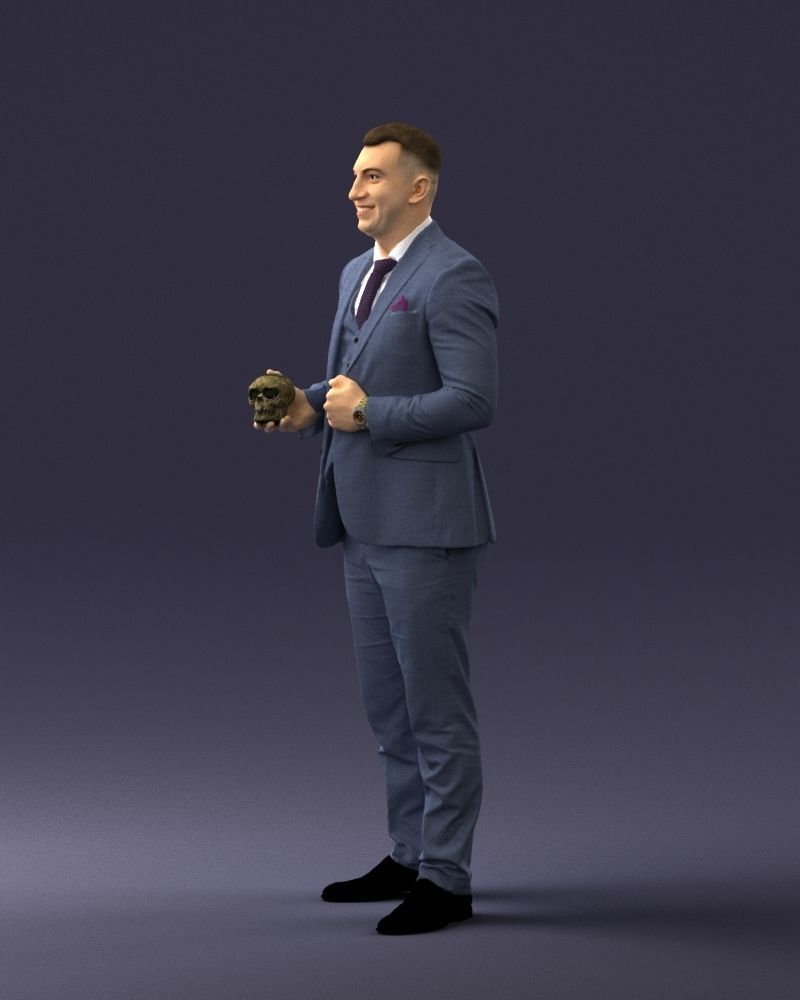 000288 Businessman with Skull Professional Character 0905 3dp 3D print model_28