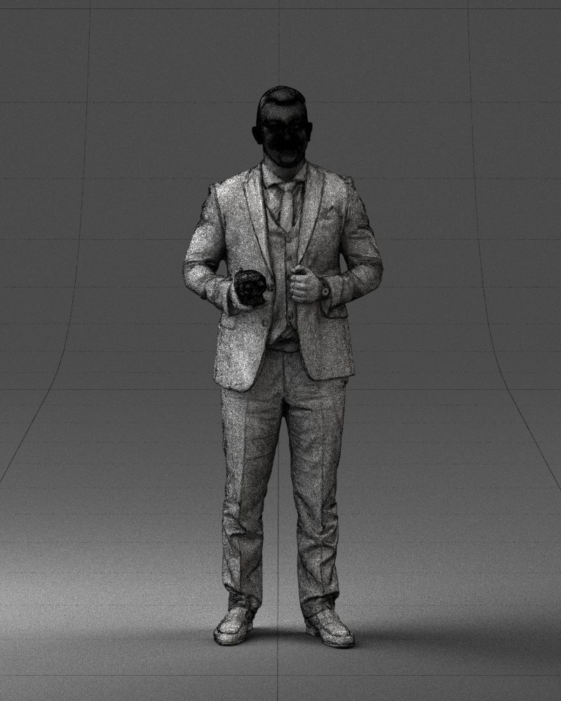 000288 Businessman with Skull Professional Character 0905 3dp 3D print model_6