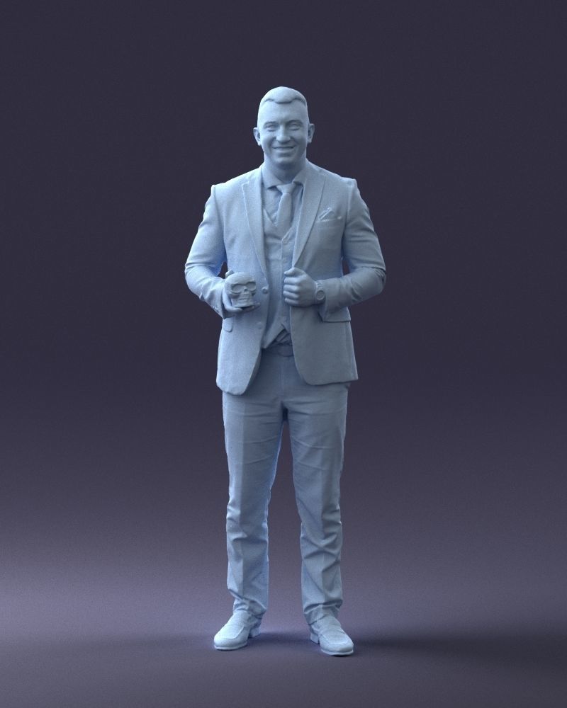 000288 Businessman with Skull Professional Character 0905 3dp 3D print model_38