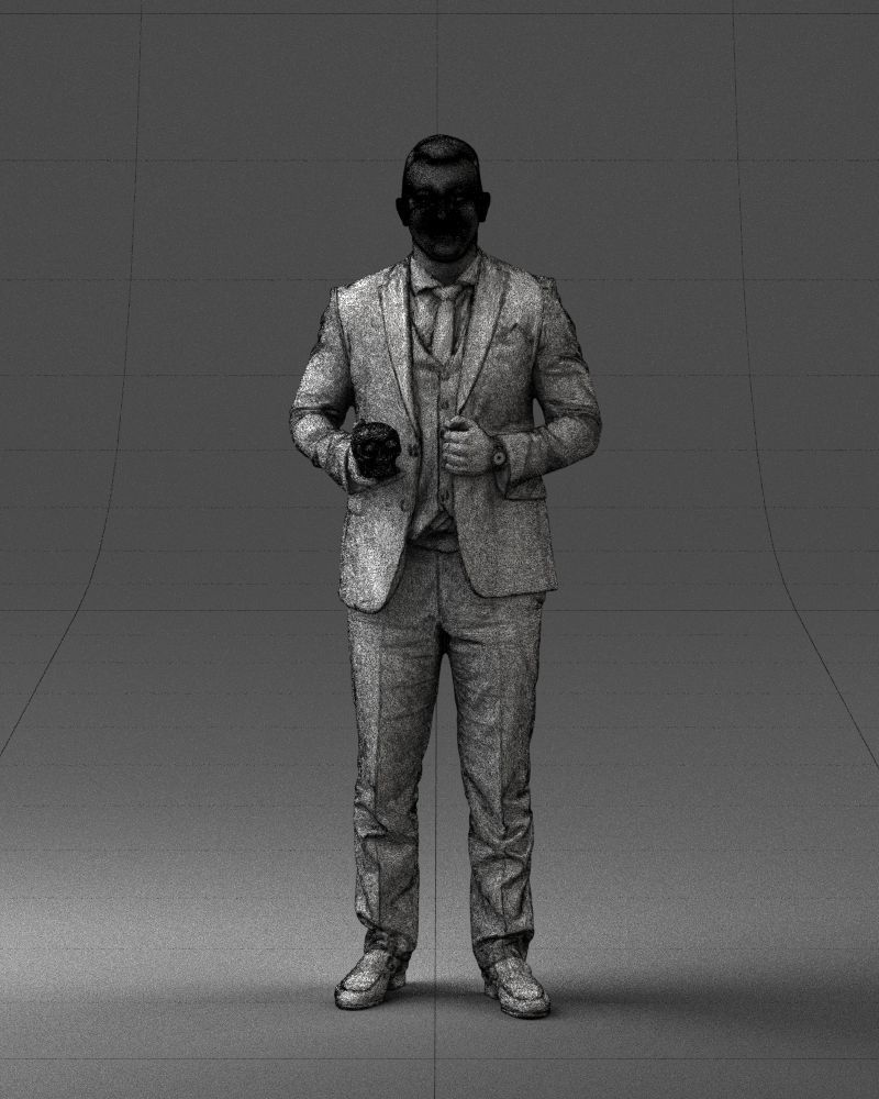 000288 Businessman with Skull Professional Character 0905 3dp 3D print model_3