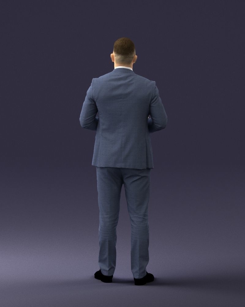 000288 Businessman with Skull Professional Character 0905 3dp 3D print model_19