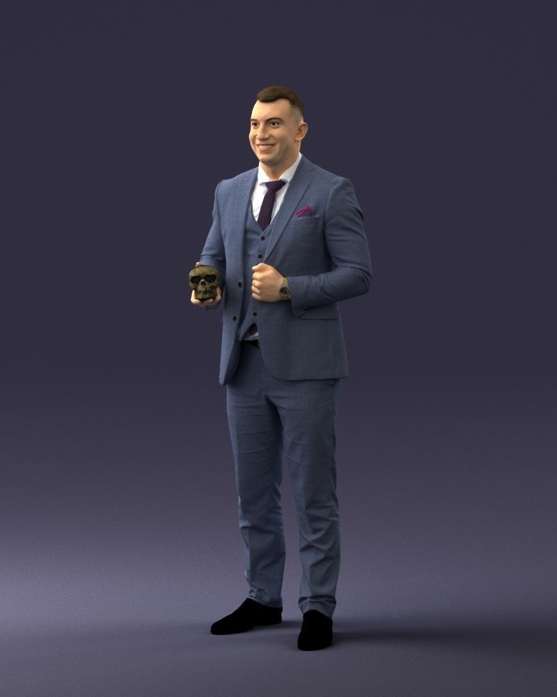 000288 Businessman with Skull Professional Character 0905 3dp 3D print model_31