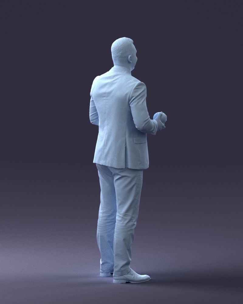000288 Businessman with Skull Professional Character 0905 3dp 3D print model_17