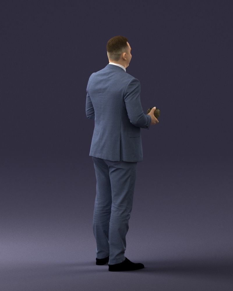 000288 Businessman with Skull Professional Character 0905 3dp 3D print model_16