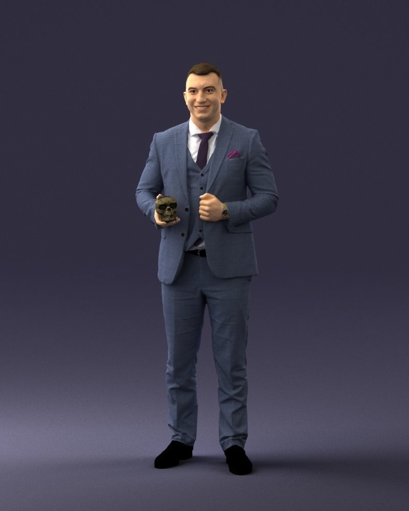 000288 Businessman with Skull Professional Character 0905 3dp 3D print model_34