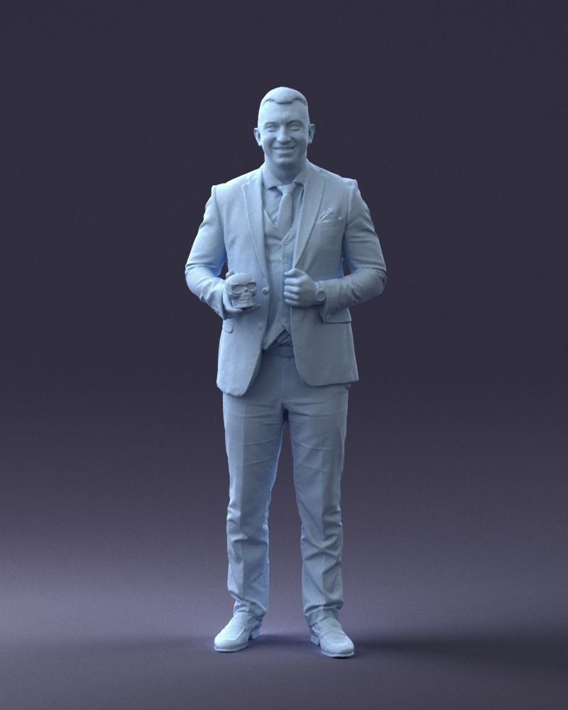 000288 Businessman with Skull Professional Character 0905 3dp 3D print model_2