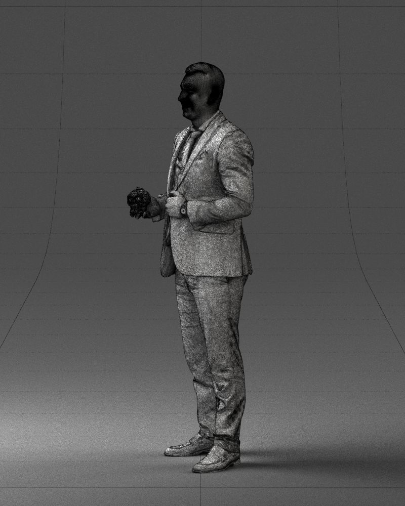 000288 Businessman with Skull Professional Character 0905 3dp 3D print model_30