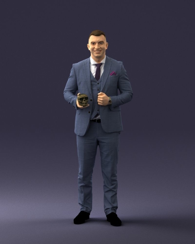 000288 Businessman with Skull Professional Character 0905 3dp 3D print model_37