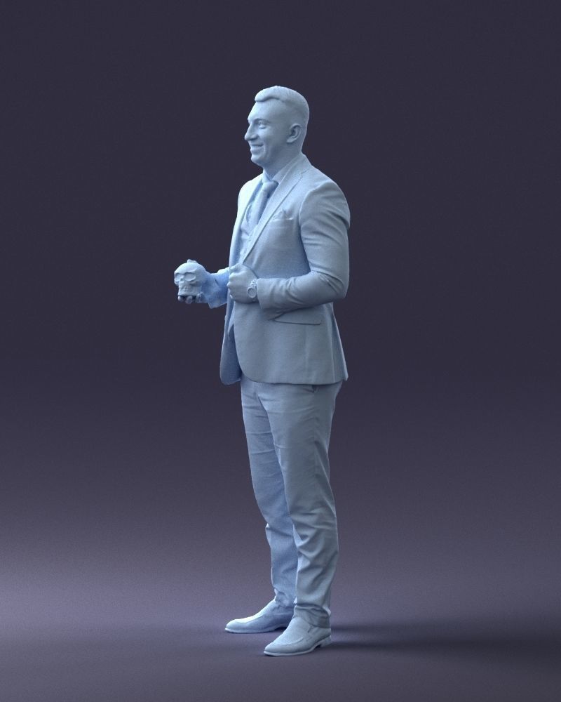 000288 Businessman with Skull Professional Character 0905 3dp 3D print model_29