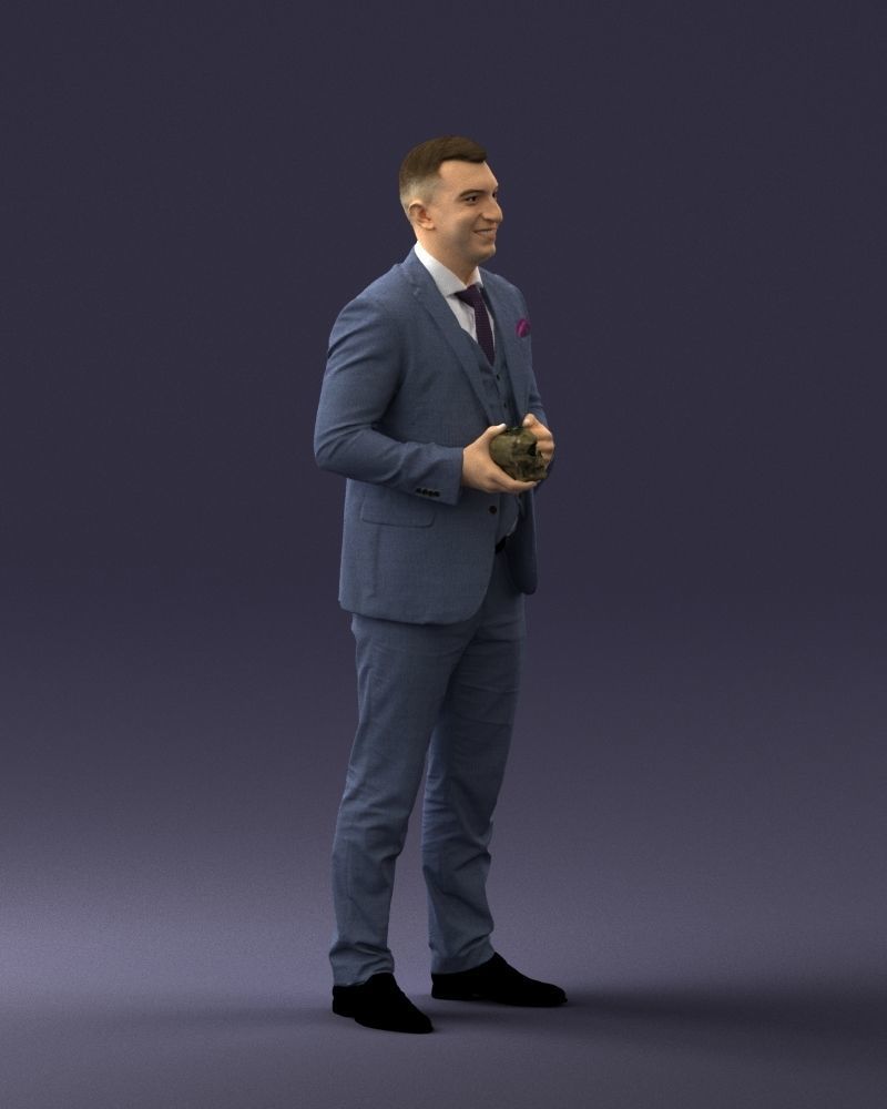 000288 Businessman with Skull Professional Character 0905 3dp 3D print model_10