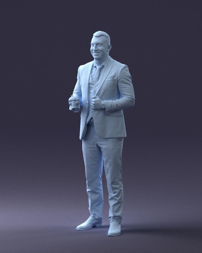 000288 Businessman with Skull Professional Character 0905 3dp 3D print model_32